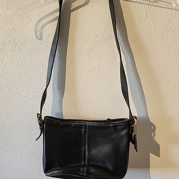 COACH 4143 Vintage WORTH 90s Crossbody Black Leather Shoulder Purse Bag USA - Picture 8 of 14